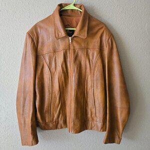 Unique Vintage Rust Colored Leather Jacket
